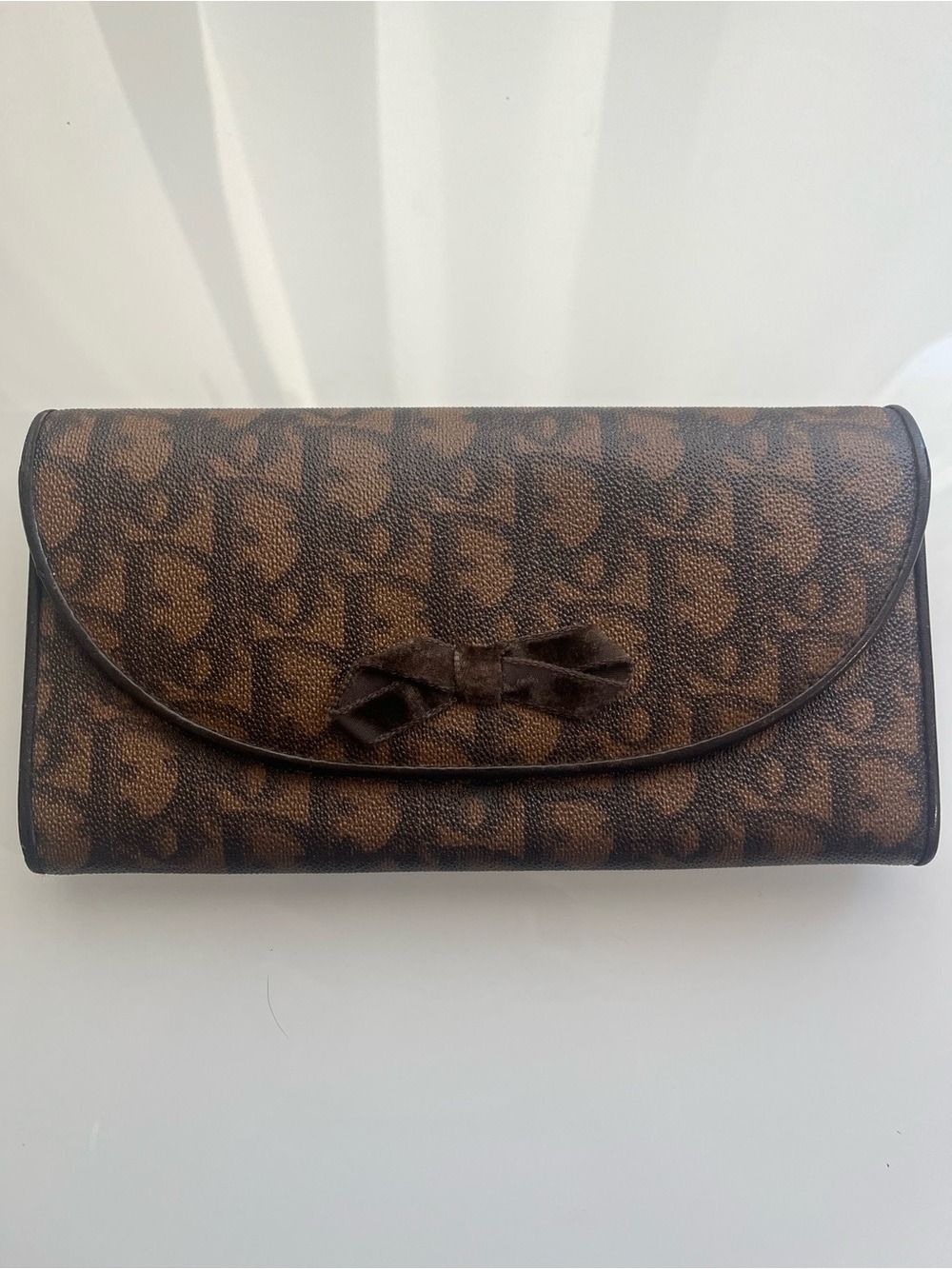 CHRISTIAN DIOR VINTAGE TROTTER ROMANTIQUE BOW LONG CONTINENTAL WALLET
